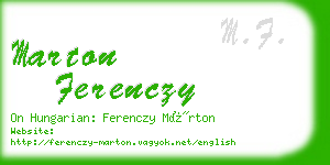 marton ferenczy business card